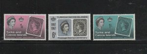 TURKS & CAICOS ISLANDS #172-174  1967 TURKS ISLAND STAMP CENTARY  MINT VF NH O.G