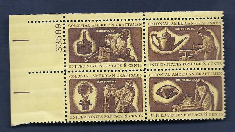 1456-59 8c Craftsmen plate block VF/MNH/OG