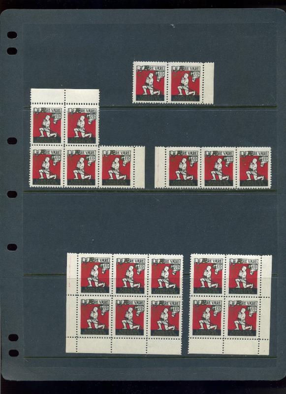 20 VINTAGE Kirkens Korshaer POSTER STAMPS (L615)  Church Korshaer DENMARK