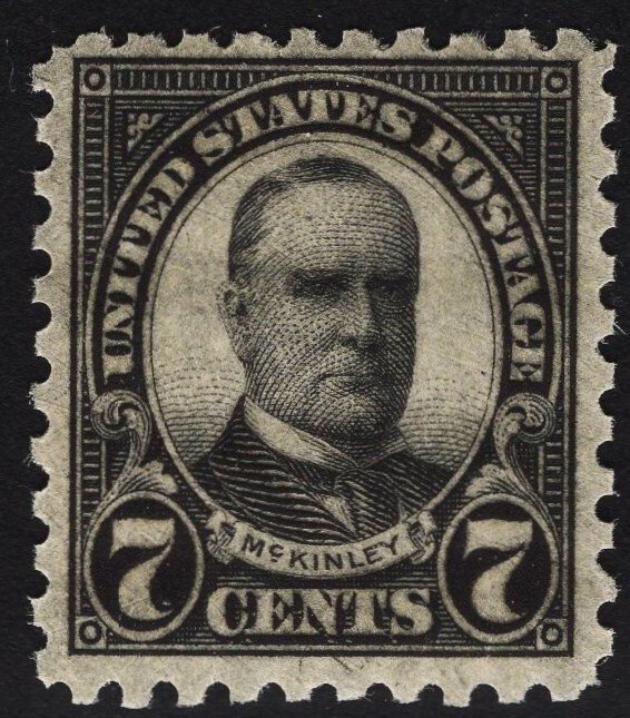 US #588 7c Black McKinley MINT NH  SCV $26.00