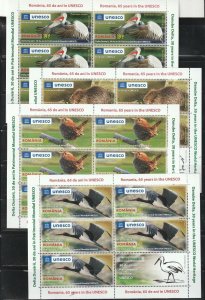 ROMANIA 2021 STAMPS DANUBE DELTA ANIMALS BIRDS SHEETS UNESCO POST MNH BOGEN