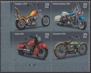 4088a Motorcycles Plate Block MNH