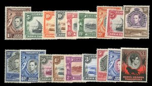 Kenya, Uganda and Tanganyika #66/85 Cat$206 (for hinged set), 1938-54 George ...