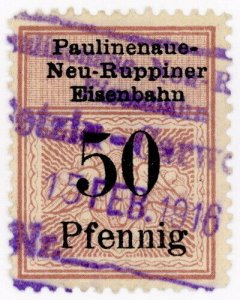 (I.B) Germany Railway : Paulinenaue-Neuruppiner Eisenbahn 50pf