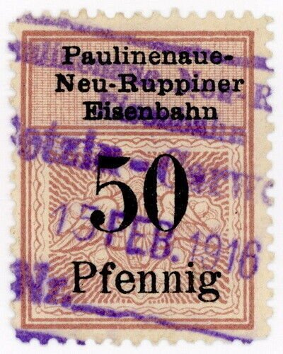 (I.B) Germany Railway : Paulinenaue-Neuruppiner Eisenbahn 50pf