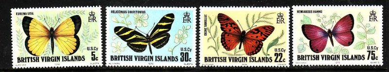 Virgin Is.-Sc#342-5-unused NH set-Insects-Butterflies-id2-1978-