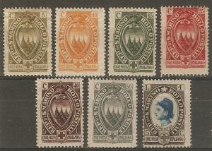 San Marino B18-24 Mi 91-97 MH F/VF 1923 SCV $17.60