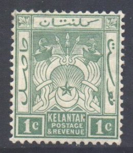 Malaya Kelantan Scott 1 - SG1, 1911 Sultan 1c MH*