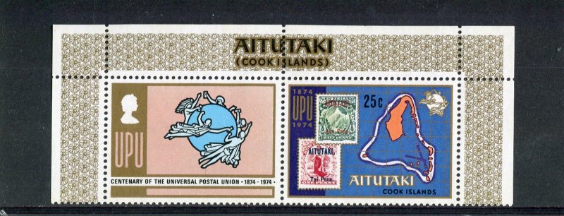 Aitutaki (Cook Islands) 1974 UPU Anniversary set 2 values Perforated Mint (NH)