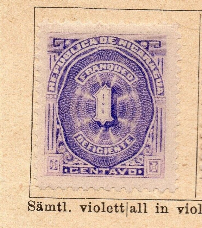 Nicaragua 1897 Early Issue Fine Mint Hinged 1c. NW-238211