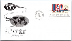 U.S. FIRST DAY COVER 20c INTERNATIONAL AIR MAIL STAMP ON ARTMASTER CACHET 1968