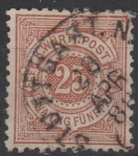 Mi: 48   used  1875  Wurttemberg Cat € 20
