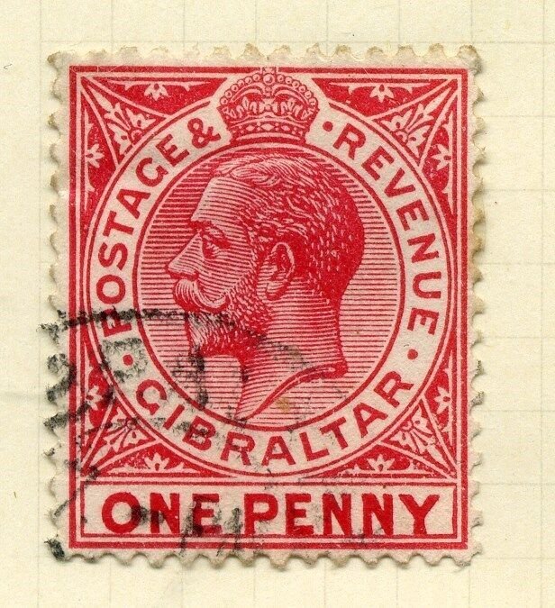 GIBRALTAR;  1912 early GV issue fine used 1d. value
