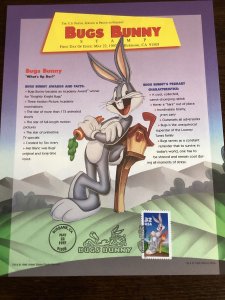 Scott#3137 Bugs Bunny- First Day Of Issue  Poster -w/stamp-1997-US