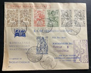 1949 Amsterdam Netherlands First Flight Cover FFC To Johannesburg South Africa