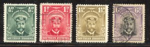 Southern Rhodesia Scott 1-3,7 Used/Unused H - 1924 King George V - SCV $19.00