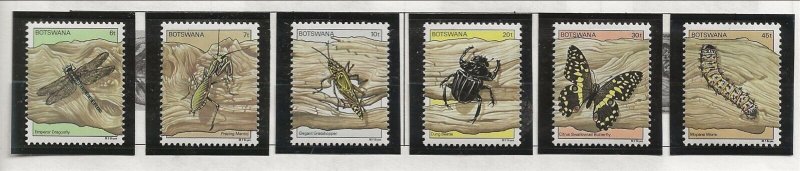 BOTSWANA Sc 268-73+273a NH issue of 1981 - INSECTS 