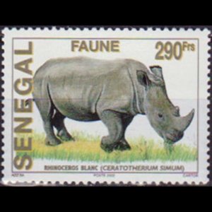 SENEGAL 2002 - Scott# 1528 Black Rhino 290f NH back creases