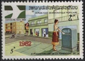 Laos 306 (used) 5k Asian-Oceanic Postal Union, woman mailing letter (1979)