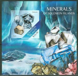 SOLOMON ISLANDS  2013 MINERALS  SOUVENIR SHEET IMPERFORATED MINT NH