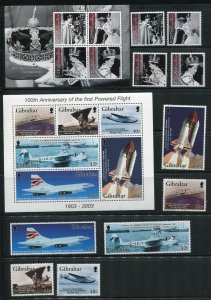 Gibraltar 924-940, 942-959 Stamps From the Official 2003 Year Book MNH