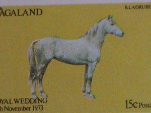 ​NAGALAND STAMP-1973 WORLD COLORFUL LOVELY BEAUTIFUL HORSES-CTO SHEET VF