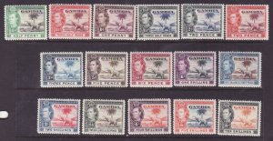 Gambia-Sc#132-43- id9-unused og NH set-KGVI-1938-46-#135A has a small hinge remn