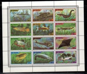 Guyana Sc 317 1980 Fish London '80 stamp sheet mint NH