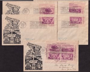 1936 TIPEX sheet Sc 778-2b Washington Stamp Exchange singles & sheet set