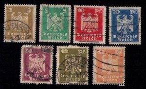 Reich, Used Set Germany, Scott 330-336 German Eagle F-VF