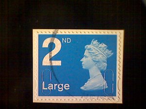 Great Britain, Scott #MH391, 2012, used on paper, Machin, 2nd Large, bright blue