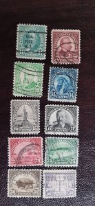 US Scott # 692-701; 10 used Regular issue from 1931; F/VF centering