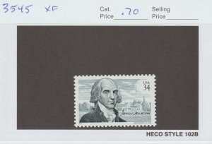 Scott# 3545 2001 34c James Madison Issue XF MNH