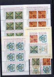 PORTUGAL 1984 PAINTINGS/TILES SET OF 4 STAMPS, 3 SHEETS OF 6 STAMPS & S/S MNH