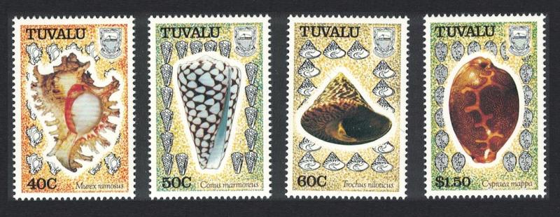 Tuvalu Sea Shells 4v 1991 MNH SG#597-600 CV£8.35