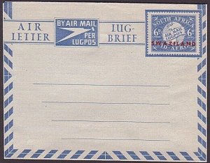 SWAZILAND 6d South Africa airletter optd for use in Swaziland........35301