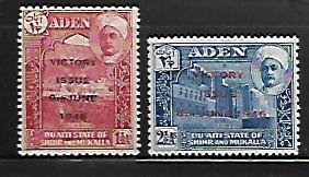 ADEN, 12-13, MINT HINGED, WW2 OVPTD