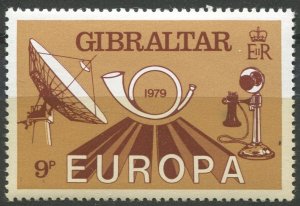 Gibraltar  Sc#383 MNH, 9p lt brn & red brn, Europa (C.E.P.T.) 1979 - Communic...