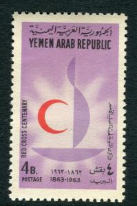 YEMEN;  1963 Red Cross Anniversary issue Mint MNH 4b. value