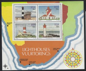 South Africa 1988 Lighthouses set & S/S Sc# 714-17a NH