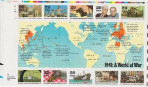 1941:a world at war 2559 mint stamp sheet 