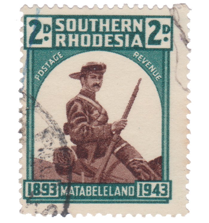 STAMP FROM SOUTHERN RHODESIA 1943. SCOTT # 64. USED
