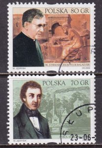 Poland 2000 Sc 3526-7 Social Activists Stamp CTO