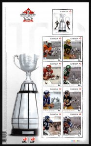 Canada 2012 , Canadian Football League Grey Cup MNH Sheet # 2567