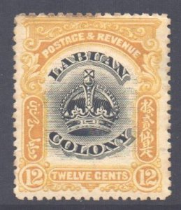 Labuan North Borneo Scott 104 - SG123, 1902 Crown 12c MH*