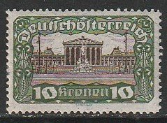 1919 Austria - Sc 225 - MH VF - 1 single - Parliament Building