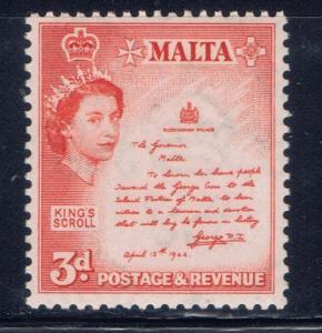 Malta 252 NH 1956 Kings Scroll