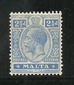 Album Treasures Malta Scott # 70 2 1/2p George V Mint Lightly Hinged