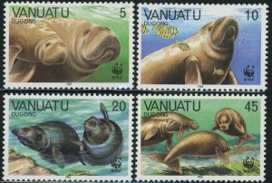 Vanuatu #470-473 WWF World Wildlife Fund Dugong Postage Stamps Topical 1988 MLH