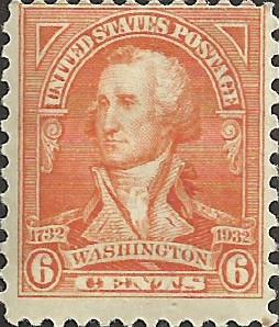 # 711 Mint Never Hinged Red Orange Washington Bicentennial